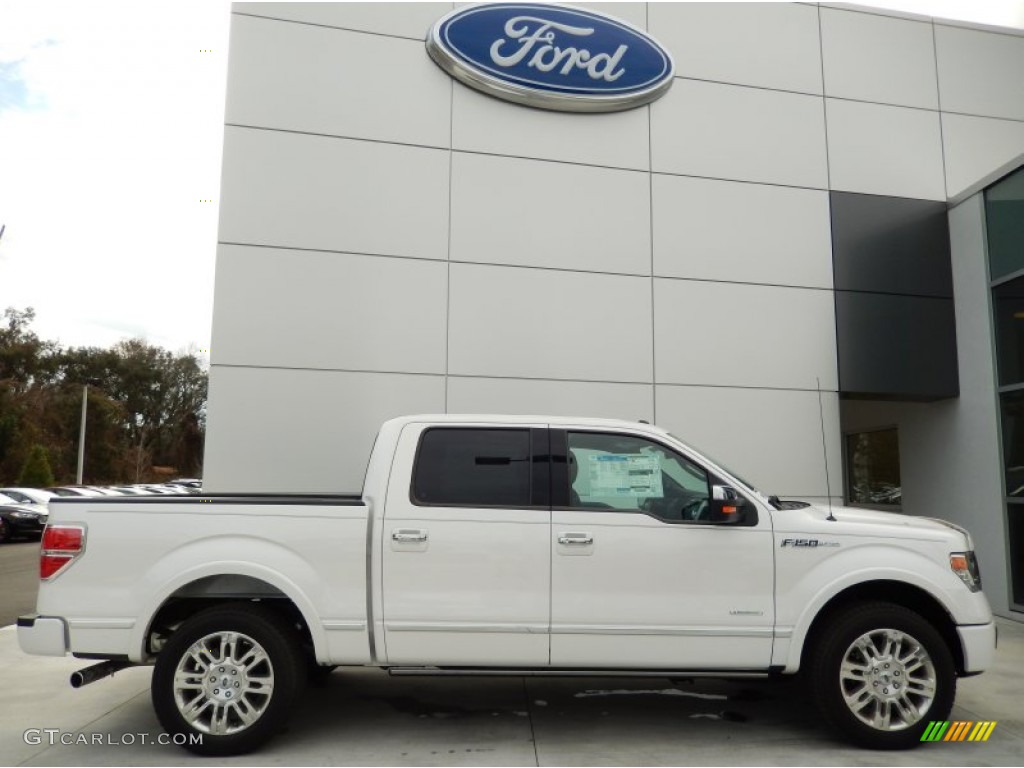 2013 F150 Platinum SuperCrew - White Platinum Metallic Tri-Coat / Platinum Unique Pecan Leather photo #3