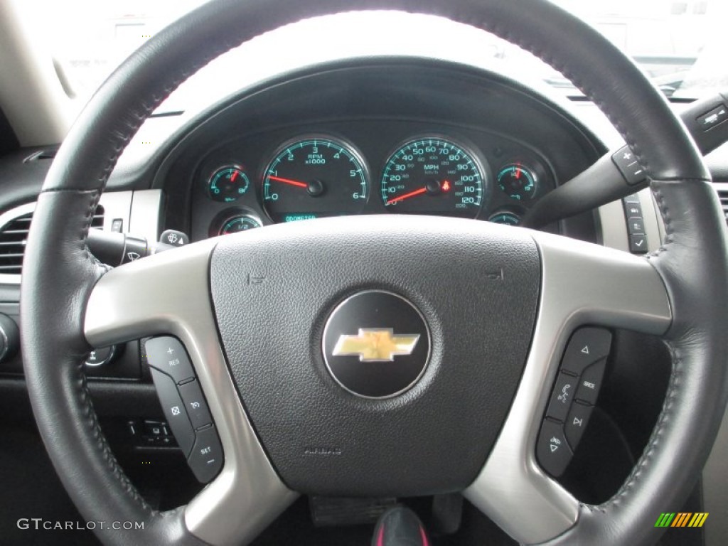 2012 Chevrolet Silverado 1500 LTZ Crew Cab 4x4 Ebony Steering Wheel Photo #90138025