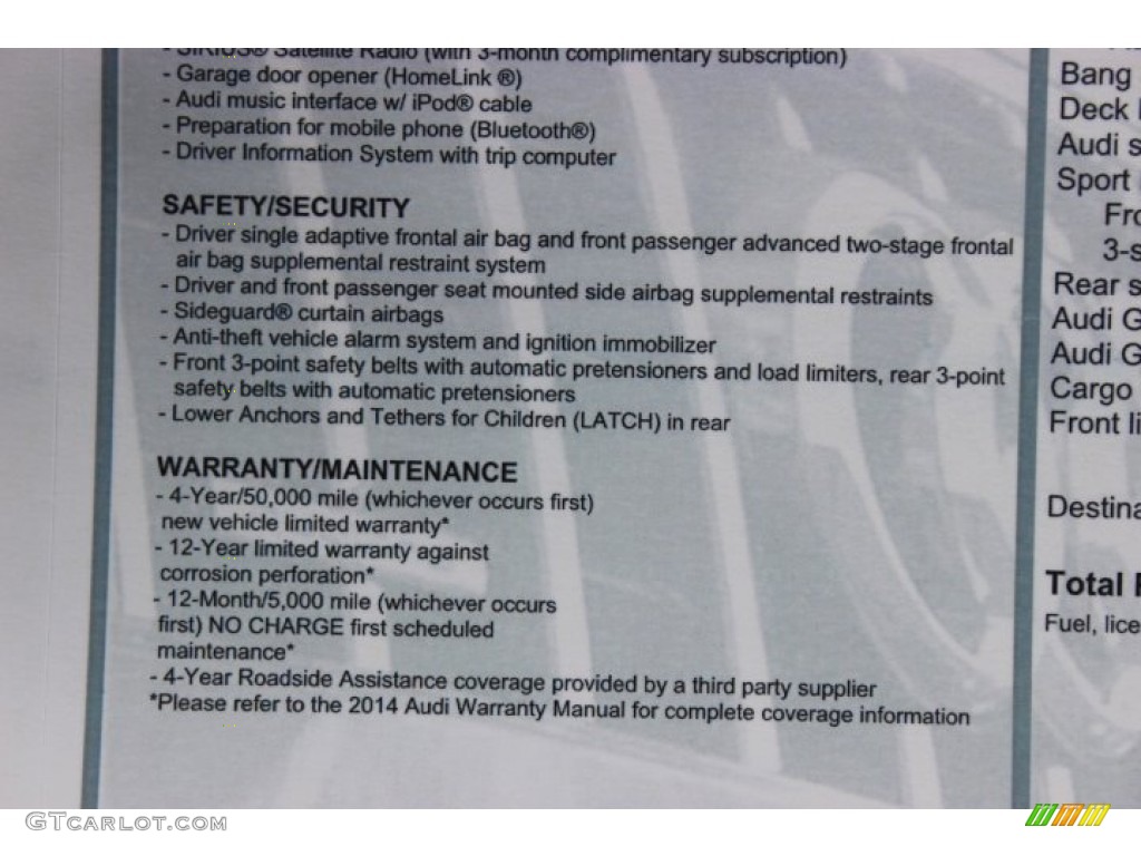 2014 Audi allroad Premium plus quattro Window Sticker Photo #90143422
