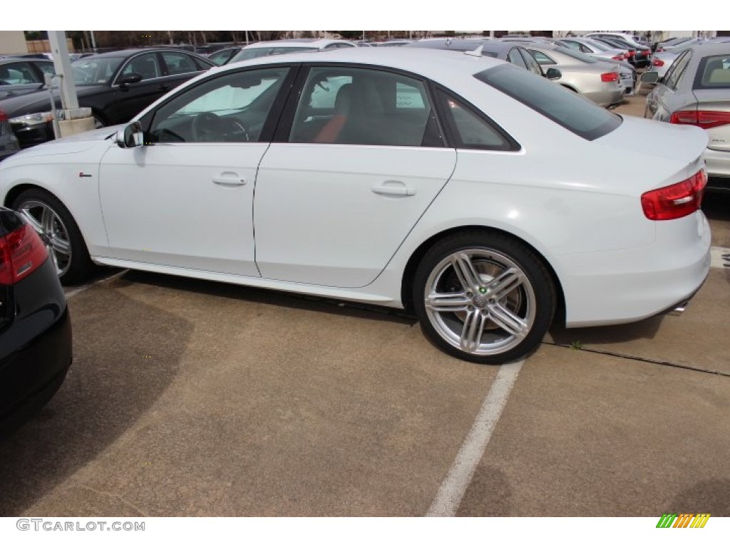 2014 S4 Premium plus 3.0 TFSI quattro - Glacier White Metallic / Black/Magma Red photo #4