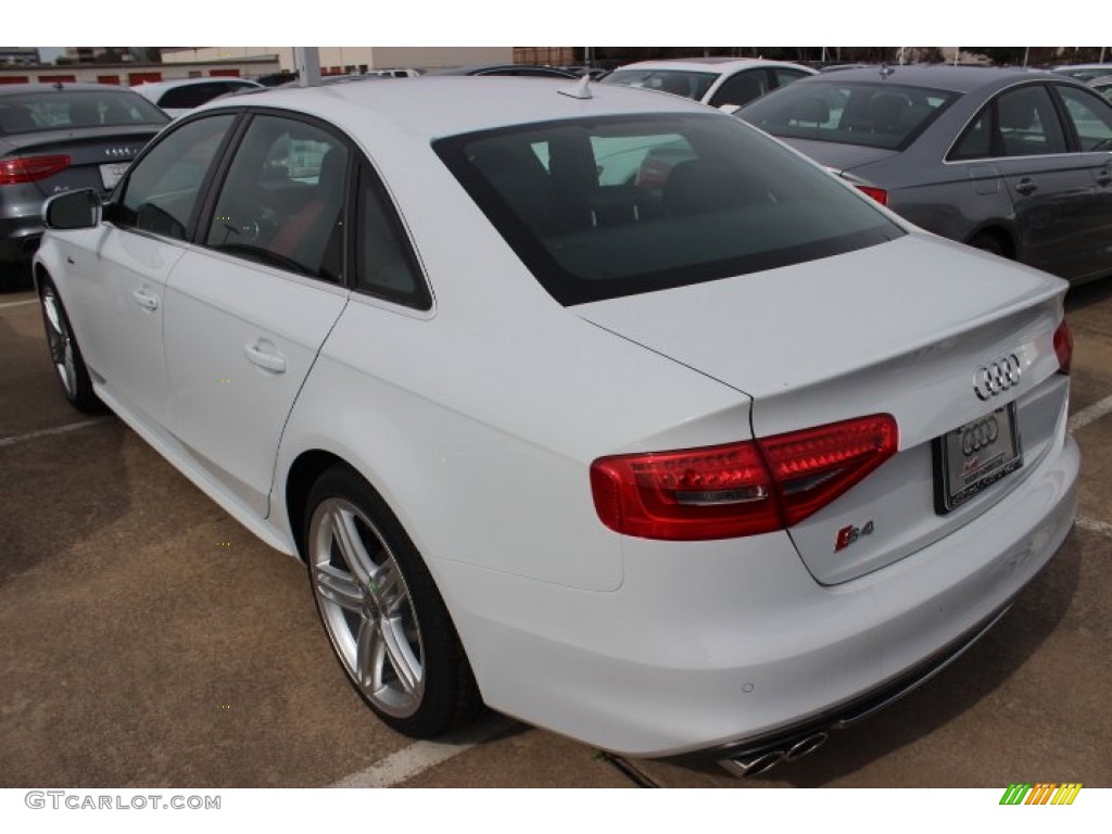 2014 S4 Premium plus 3.0 TFSI quattro - Glacier White Metallic / Black/Magma Red photo #5