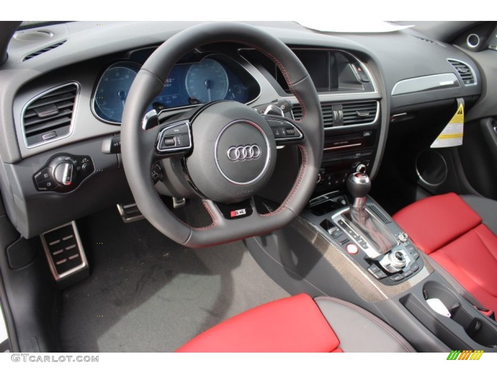 Black/Magma Red Interior 2014 Audi S4 Premium plus 3.0 TFSI quattro Photo #90143623