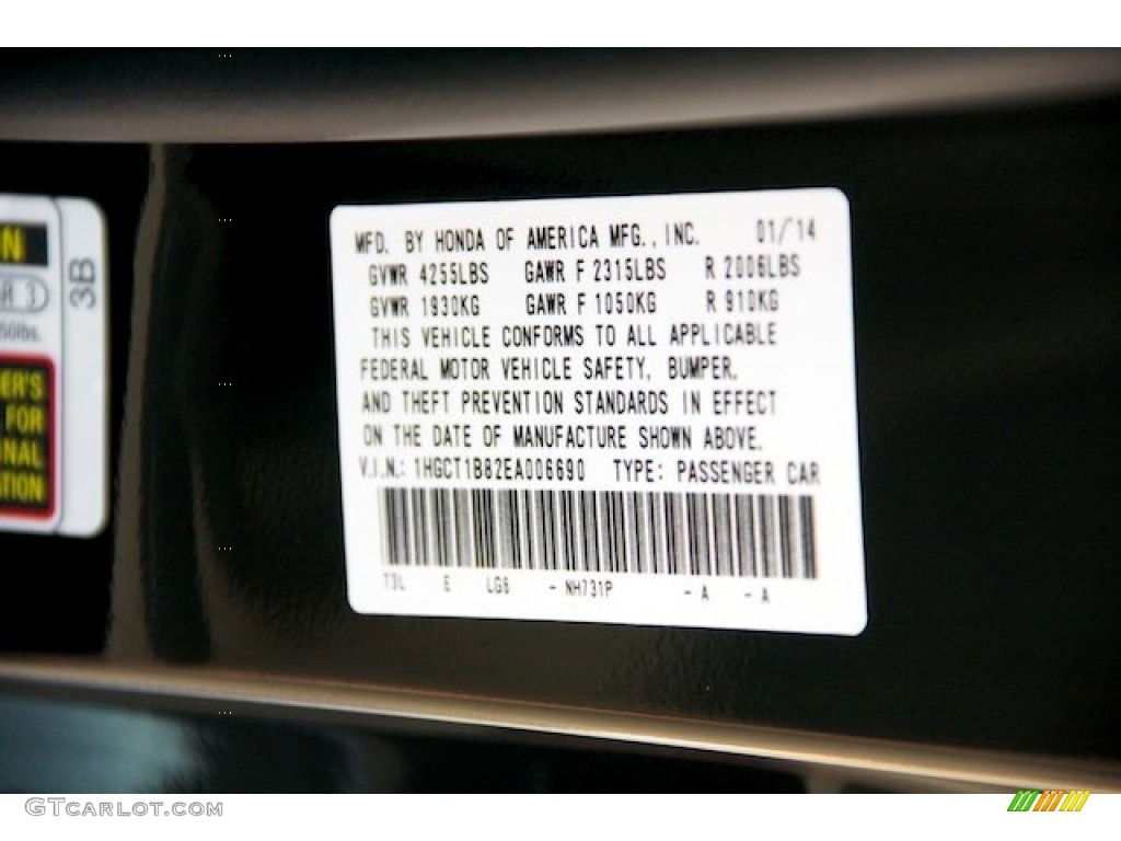 2014 Accord EX-L Coupe - Crystal Black Pearl / Black photo #20