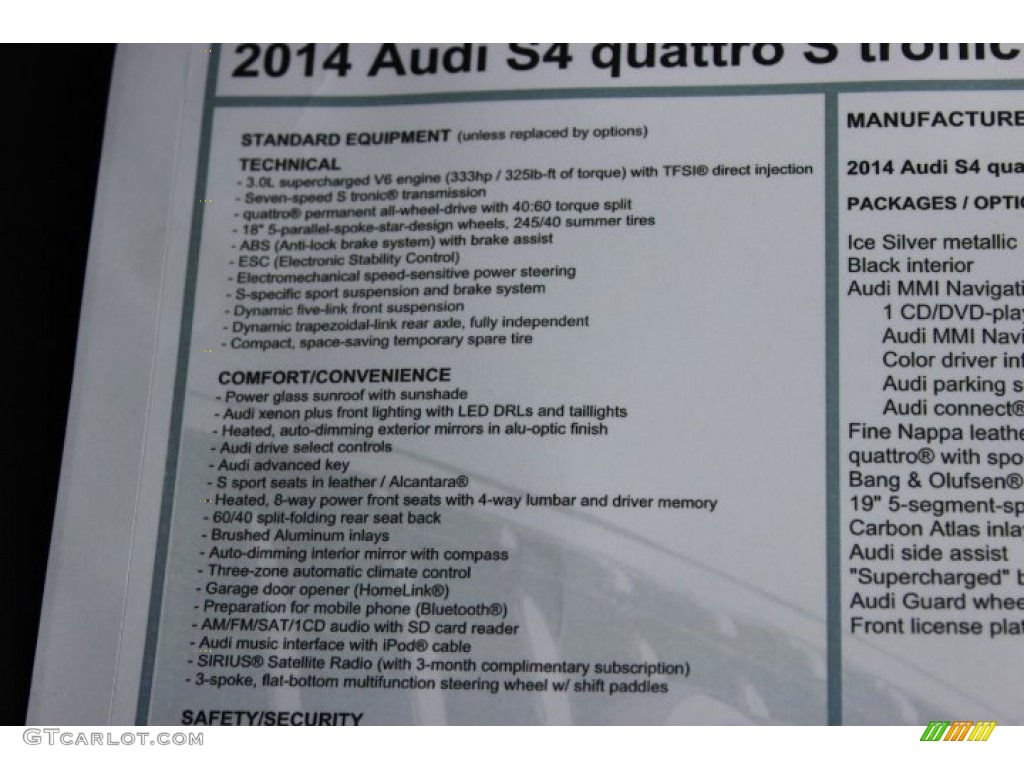 2014 S4 Premium plus 3.0 TFSI quattro - Ice Silver Metallic / Black photo #35