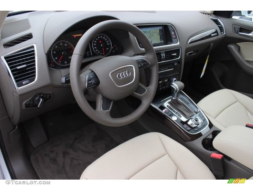 Pistachio Beige Interior 2014 Audi Q5 2.0 TFSI quattro Photo #90146275