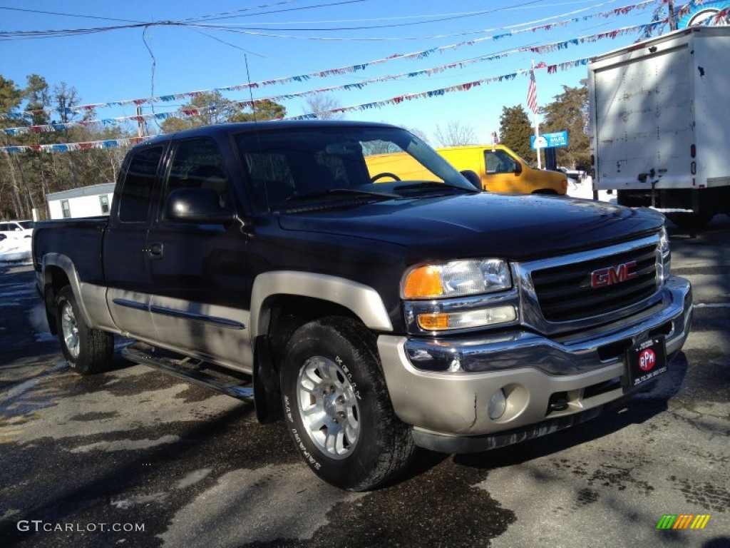 2005 Sierra 1500 SLE Extended Cab 4x4 - Carbon Metallic / Dark Pewter photo #5