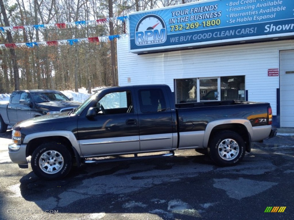 2005 Sierra 1500 SLE Extended Cab 4x4 - Carbon Metallic / Dark Pewter photo #17