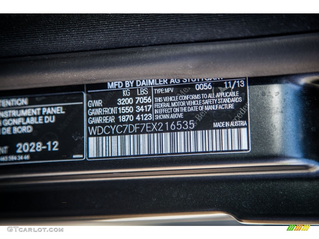 2014 G Color Code 0056 for designo Magno Night Black Photo #90147046
