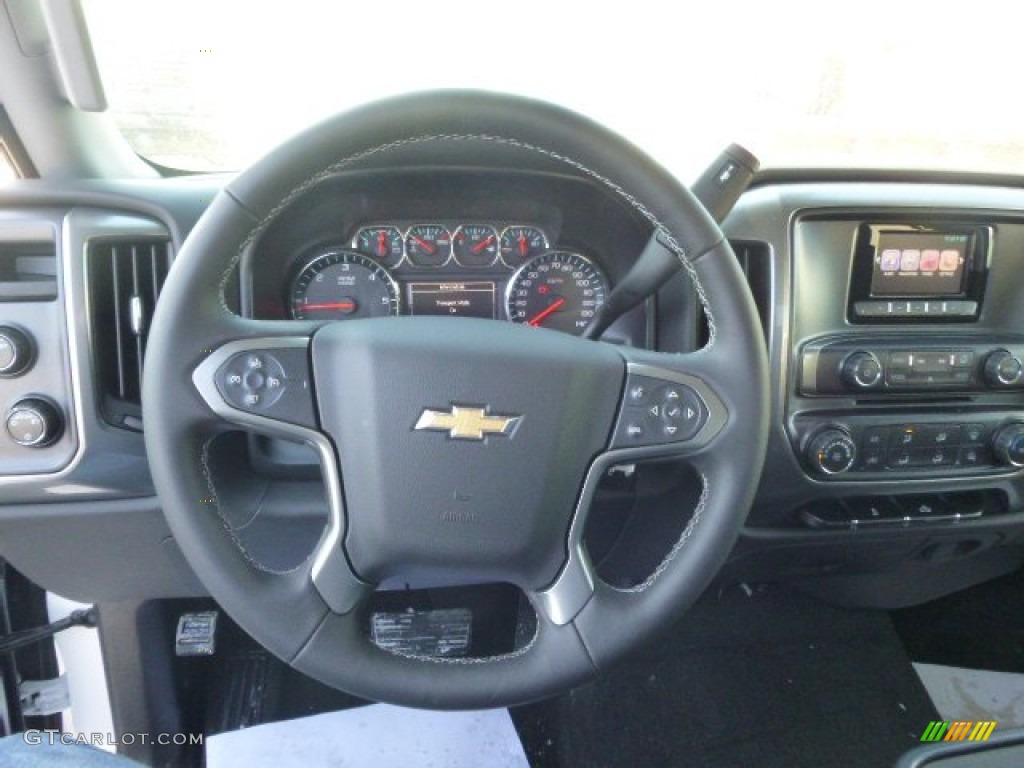 2015 Chevrolet Silverado 2500HD LT Double Cab 4x4 Jet Black Steering Wheel Photo #90147181