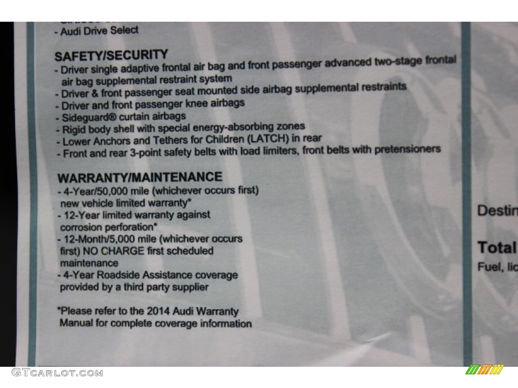 2014 Audi S5 3.0T Premium Plus quattro Coupe Window Sticker Photo #90150139