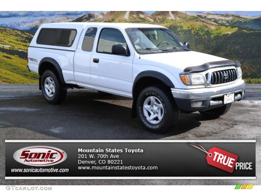 2004 Tacoma V6 Xtracab 4x4 - Super White / Oak photo #1