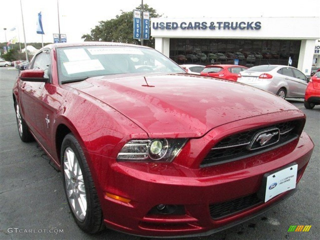 2014 Mustang V6 Premium Coupe - Ruby Red / Medium Stone photo #1