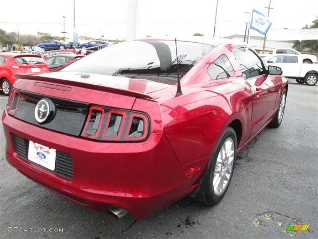 2014 Mustang V6 Premium Coupe - Ruby Red / Medium Stone photo #7