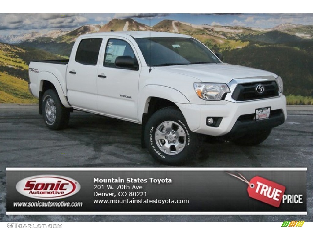 2014 Tacoma V6 TRD Double Cab 4x4 - Super White / Graphite photo #1