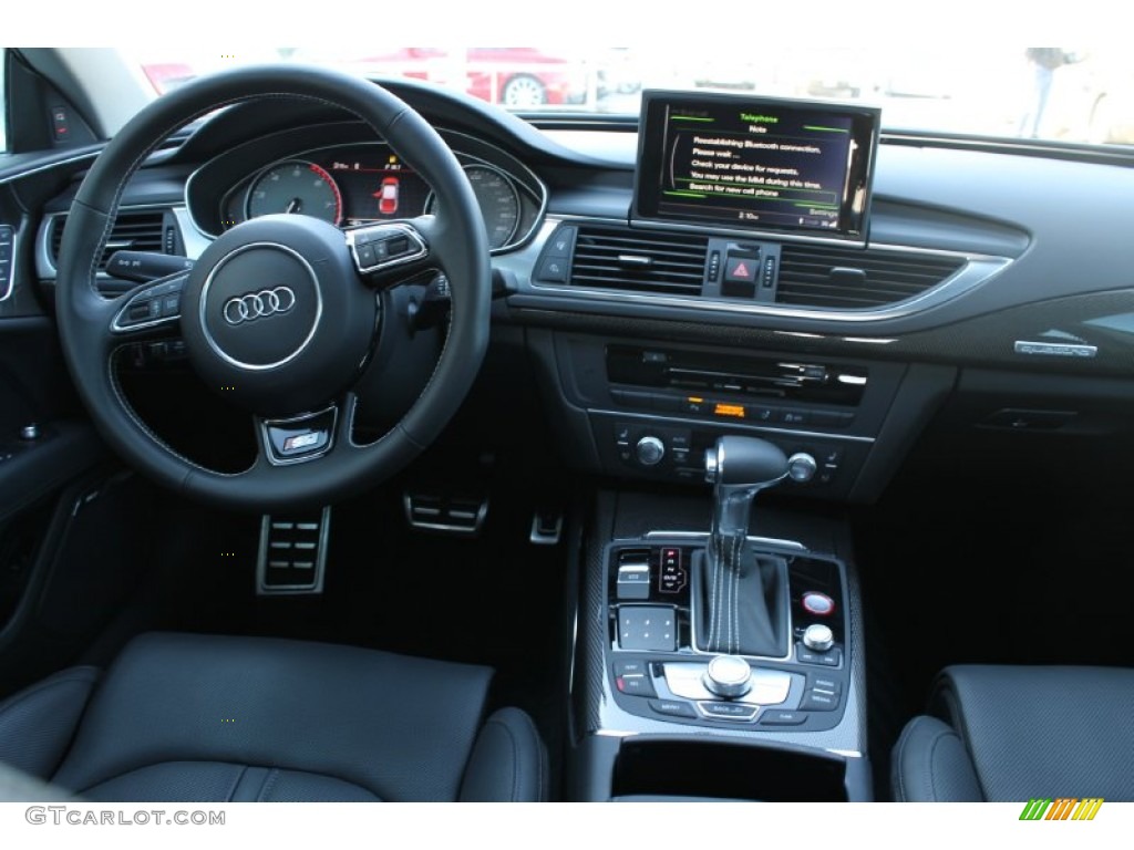 2014 Audi S7 Prestige 4.0 TFSI quattro Black Perforated Valcona Dashboard Photo #90163102