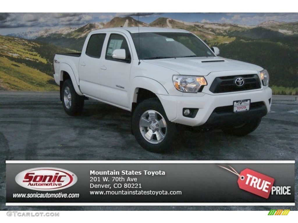 2014 Tacoma V6 TRD Sport Double Cab 4x4 - Super White / Graphite photo #1