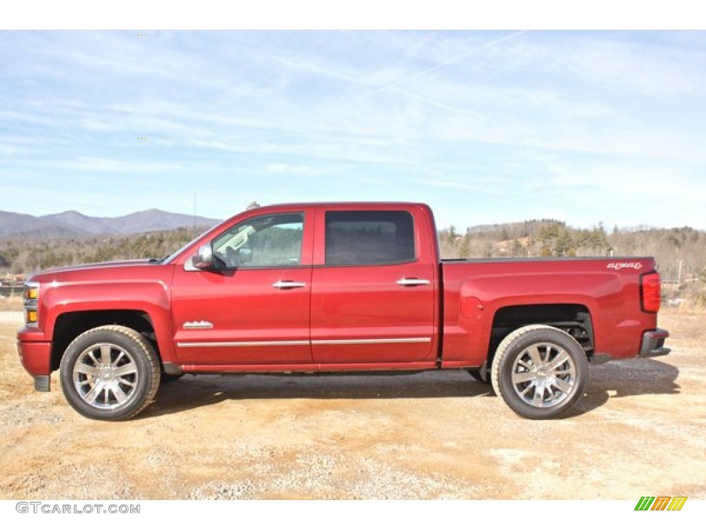 Deep Ruby Metallic 2014 Chevrolet Silverado 1500 High Country Crew Cab 4x4 Exterior Photo #90164488