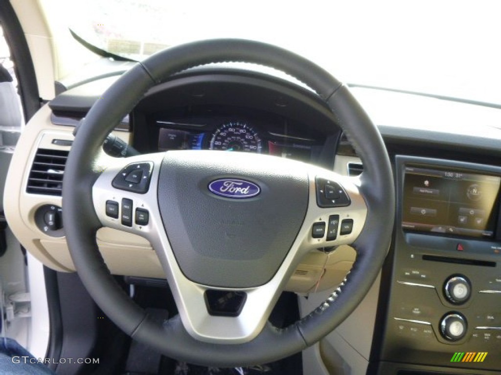 2014 Ford Flex SEL AWD Dune Steering Wheel Photo #90167088