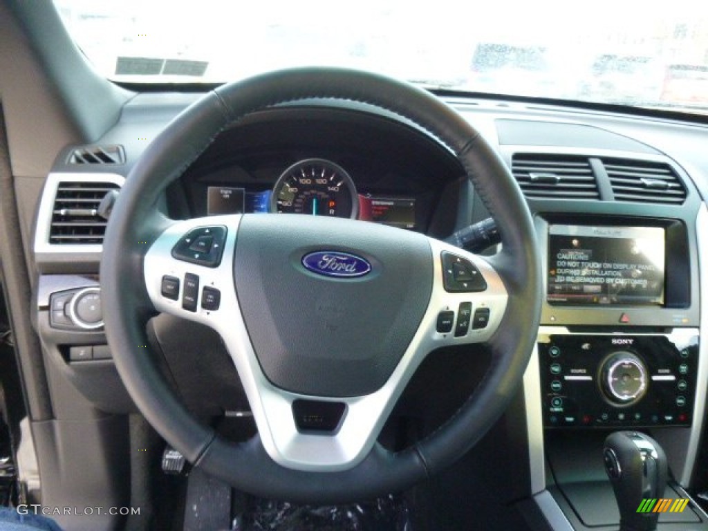 2014 Ford Explorer Limited 4WD Charcoal Black Steering Wheel Photo #90167935