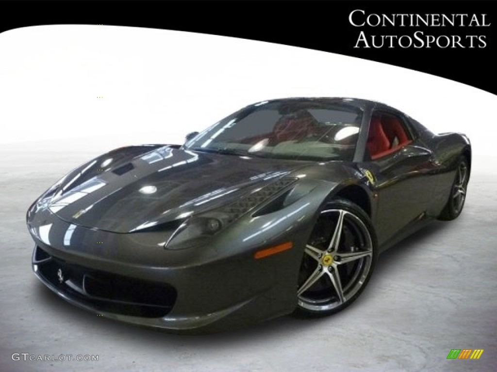 2014 458 Italia - Grigio Silverstone (Dark Grey Metallic) / Rosso photo #1
