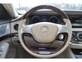 Silk Beige/Espresso Brown 2014 Mercedes-Benz S 550 Sedan Steering Wheel