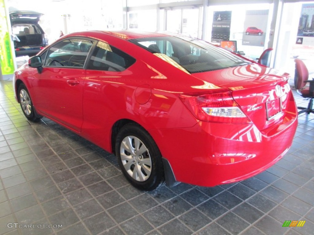 2012 Civic LX Coupe - Rallye Red / Gray photo #5