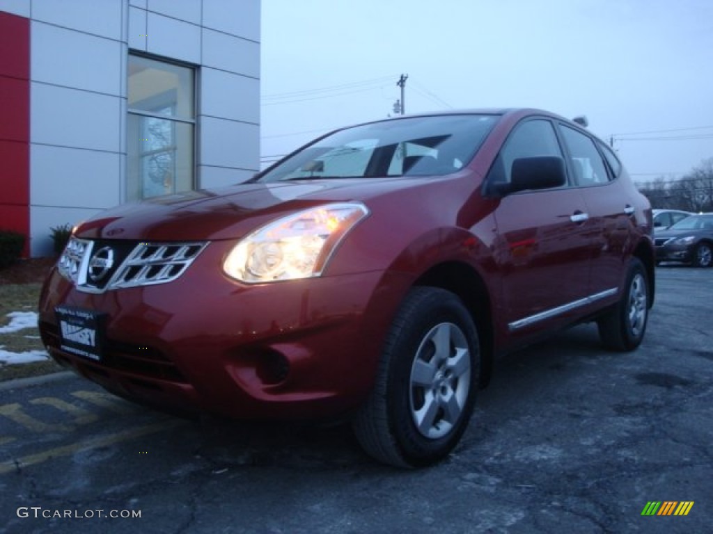 2011 Rogue S AWD - Cayenne Red / Black photo #1