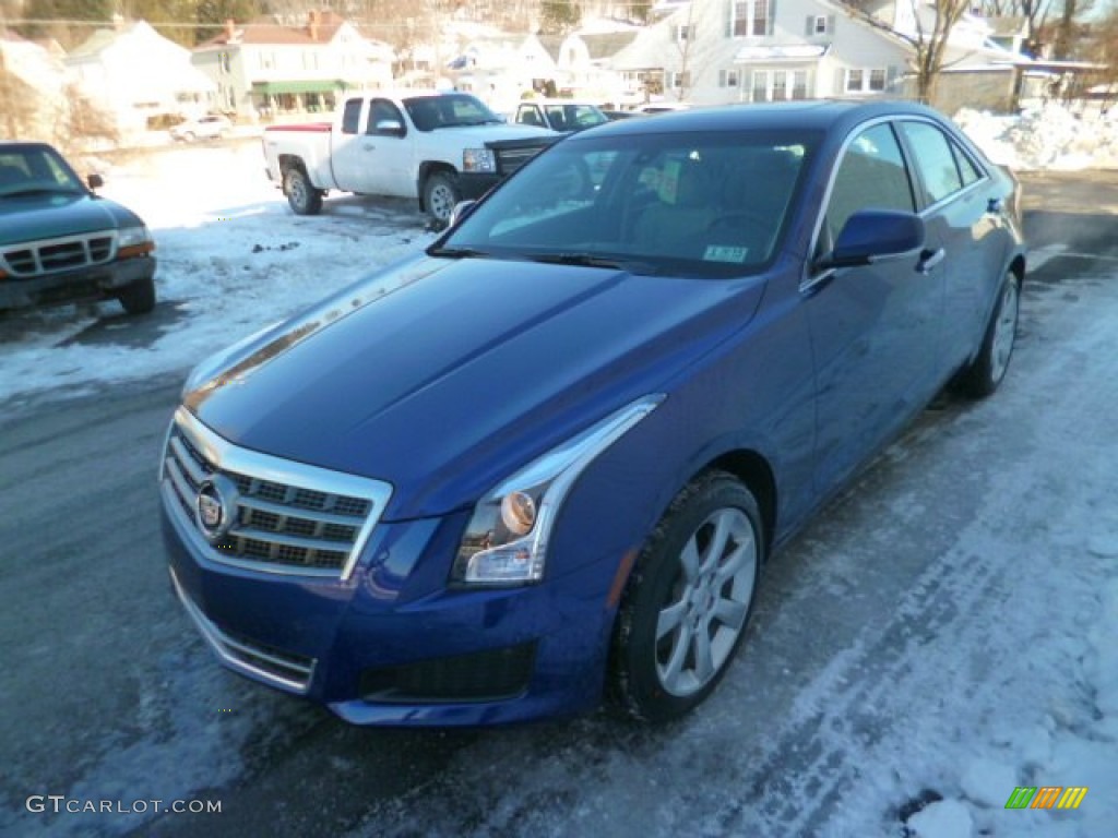 2014 ATS 3.6L AWD - Opulent Blue Metallic / Light Platinum/Brownstone photo #3