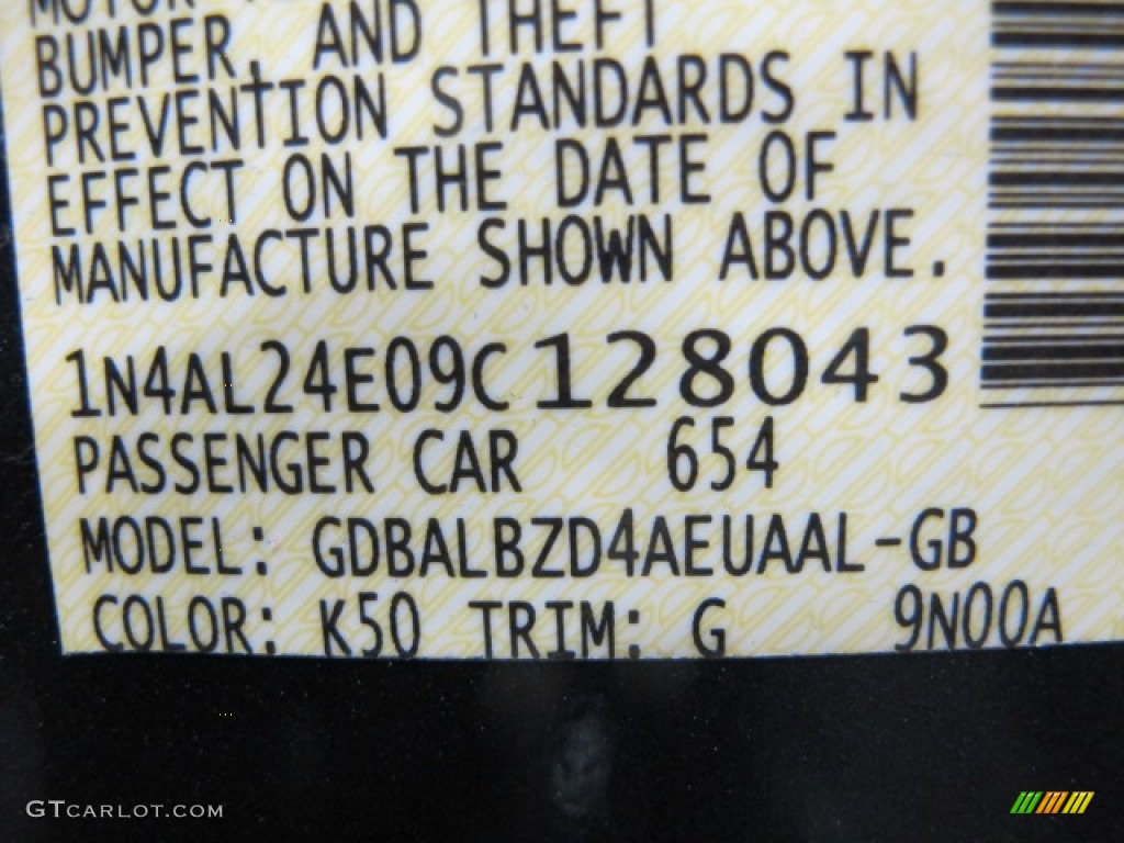 2009 Nissan Altima 2.5 S Coupe Color Code Photos