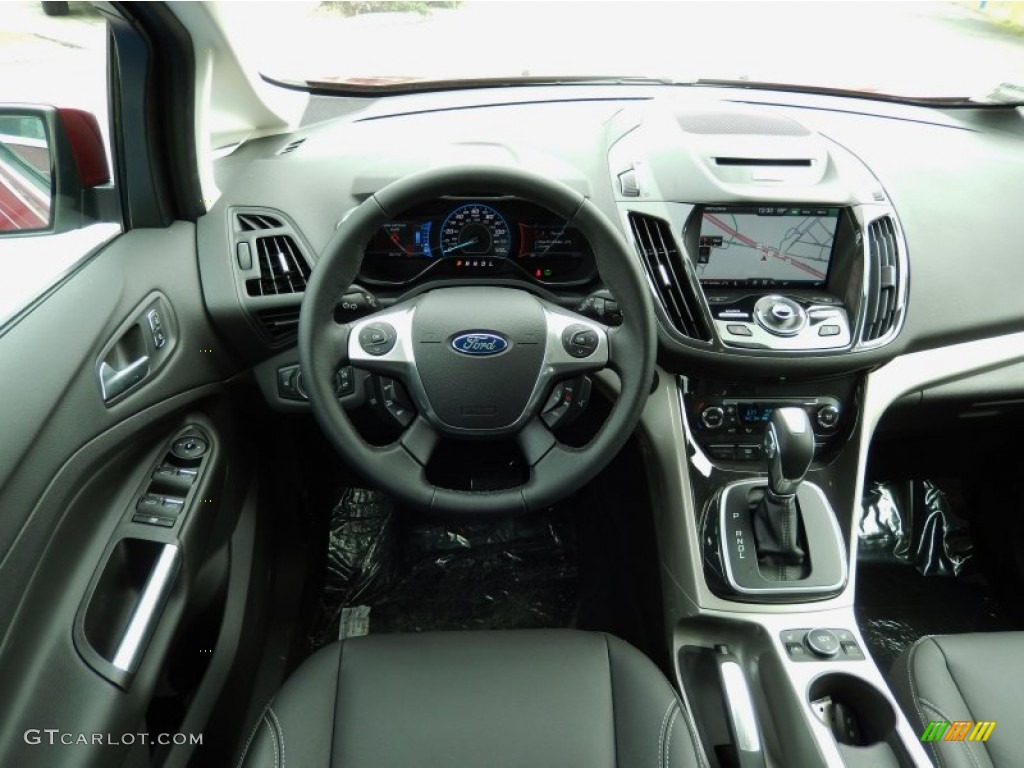 2014 Ford C-Max Hybrid SEL Charcoal Black Dashboard Photo #90188585
