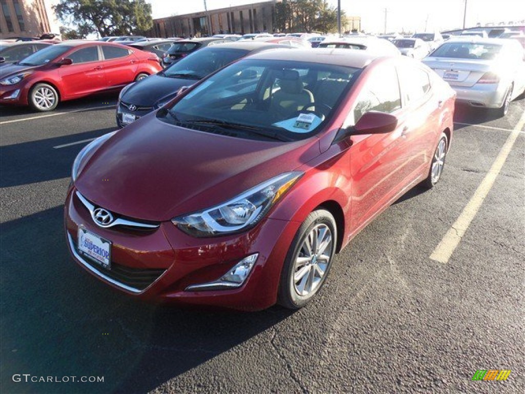 2014 Elantra SE Sedan - Red / Beige photo #1