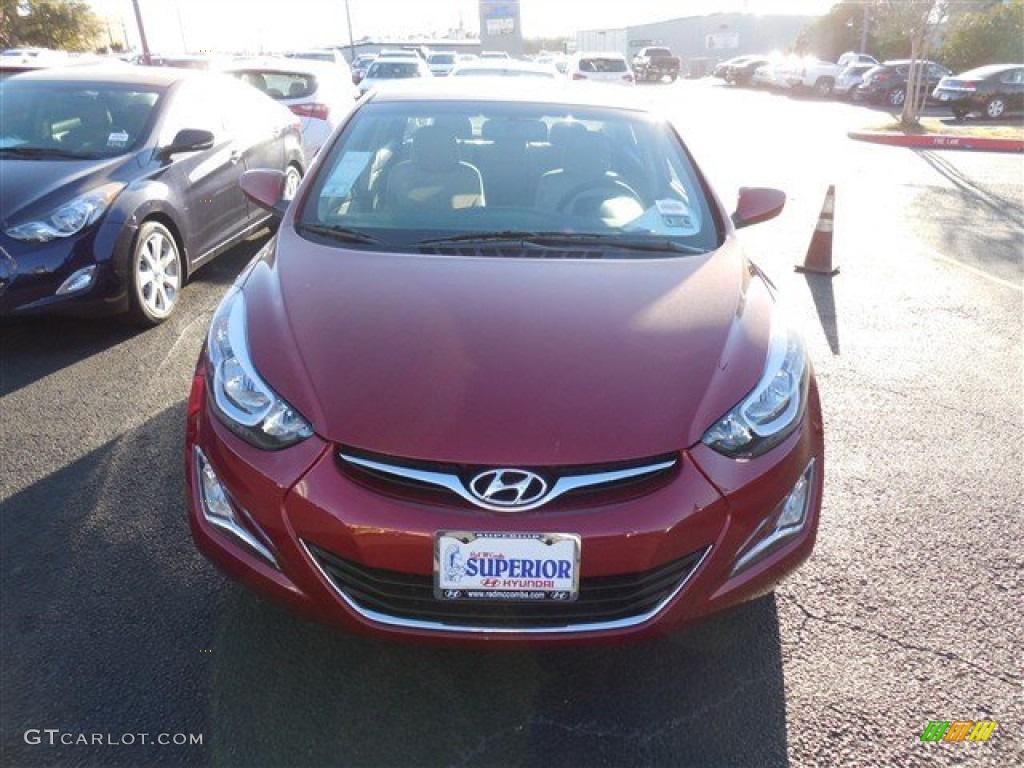 2014 Elantra SE Sedan - Red / Beige photo #2