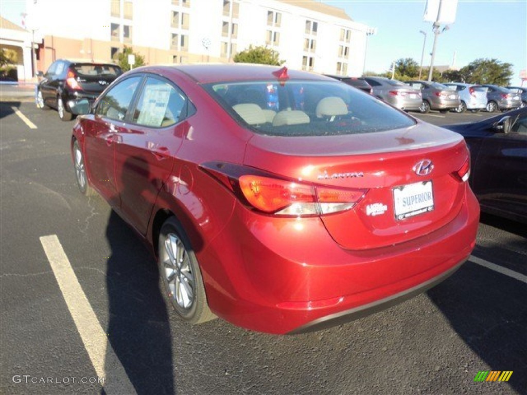 2014 Elantra SE Sedan - Red / Beige photo #4