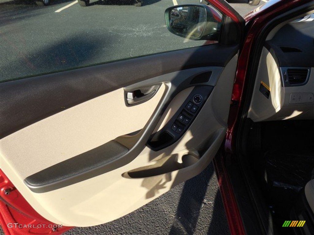 2014 Elantra SE Sedan - Red / Beige photo #5