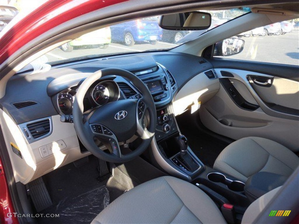 2014 Elantra SE Sedan - Red / Beige photo #6