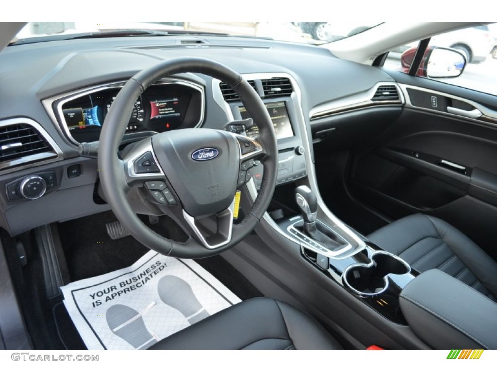 Charcoal Black Interior 2014 Ford Fusion SE EcoBoost Photo #90191012