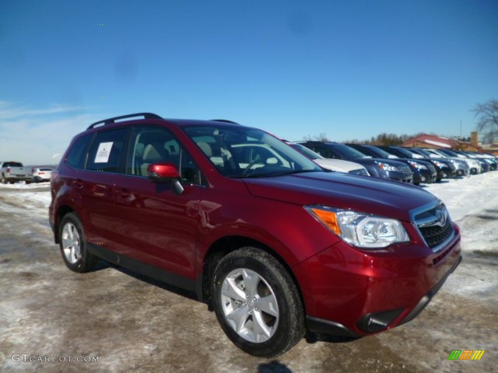 2014 Forester 2.5i Touring - Venetian Red Pearl / Platinum photo #1