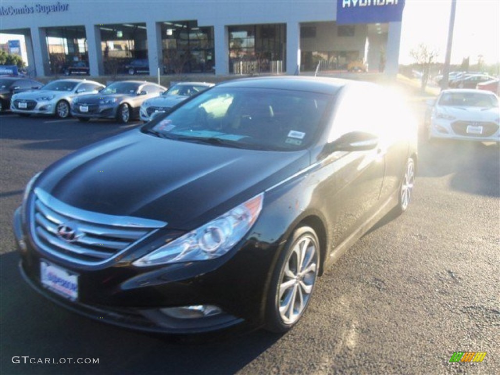 2014 Sonata SE 2.0T - Phantom Black Metallic / Black photo #1