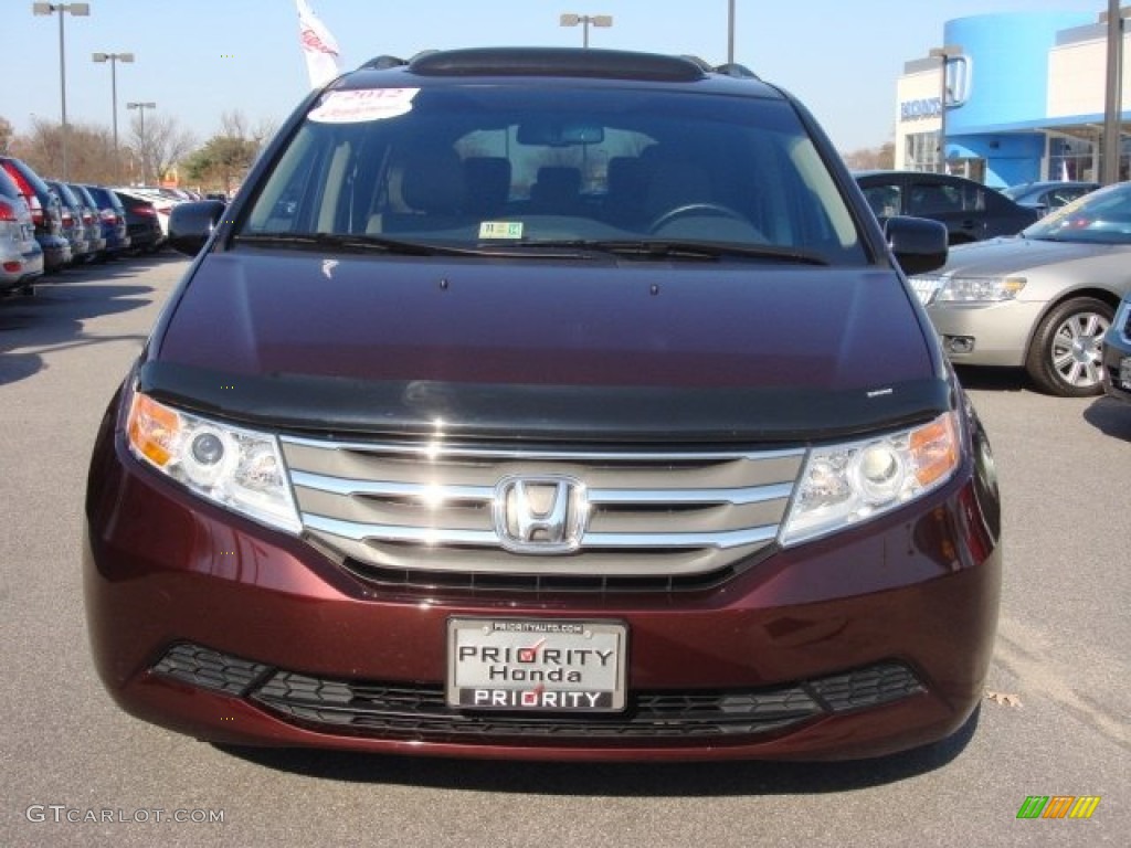 2012 Odyssey EX-L - Dark Cherry Pearl II / Beige photo #8