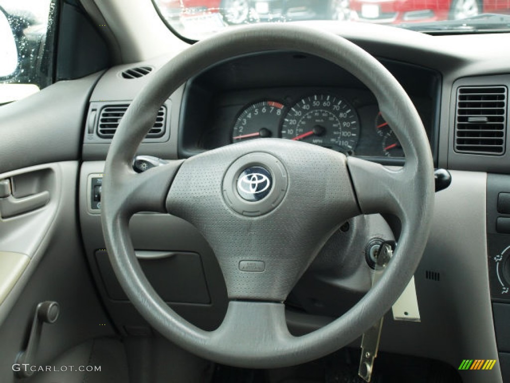 2005 Toyota Corolla CE Light Gray Steering Wheel Photo #90195737