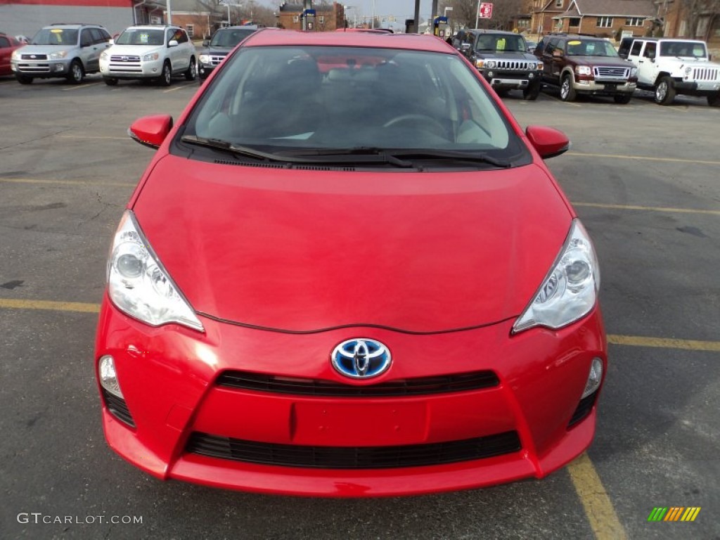 2012 Prius c Hybrid Two - Absolutely Red / Light Blue Gray/Black photo #20