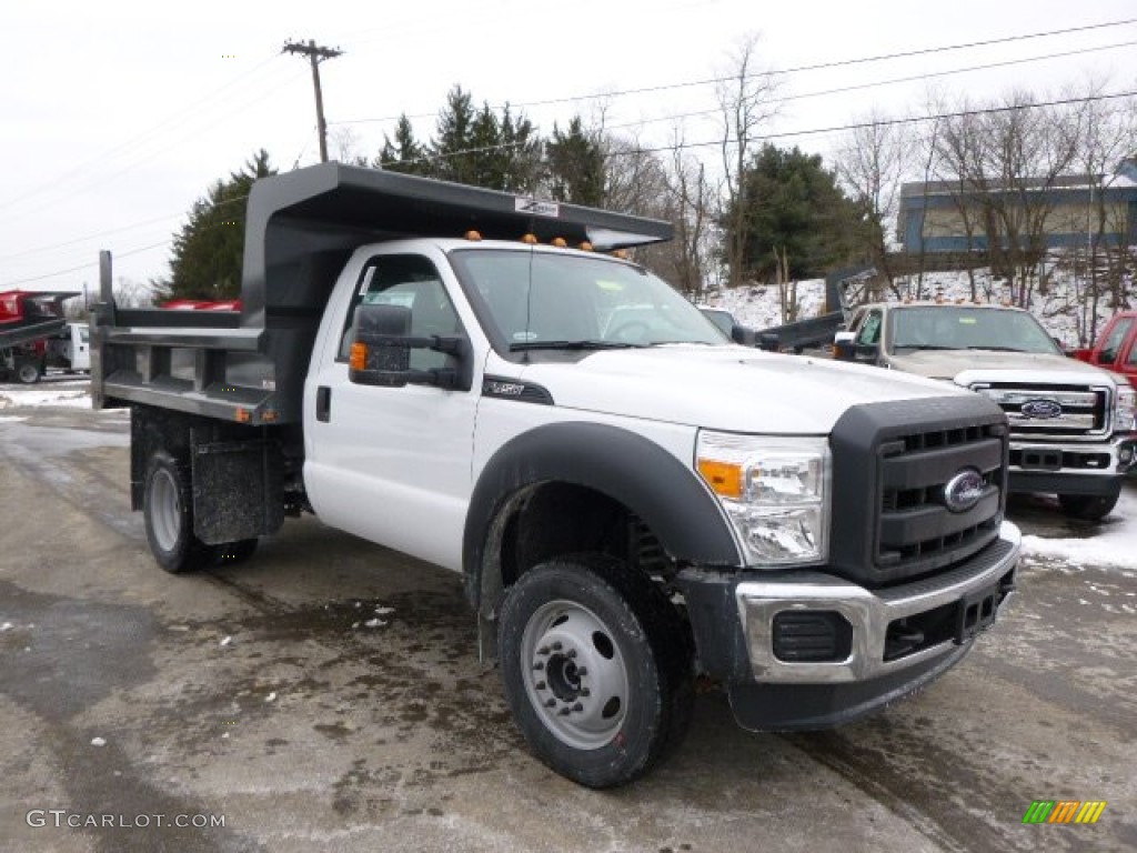 Oxford White 2014 Ford F450 Super Duty XL Regular Cab 4x4 Dump Truck Exterior Photo #90200519