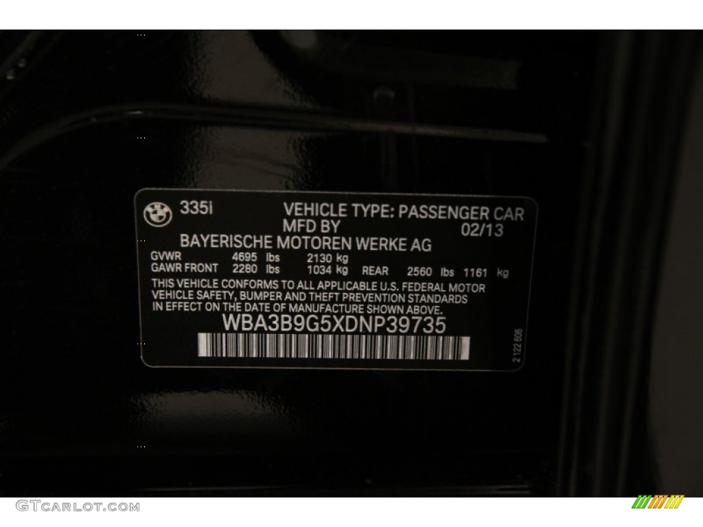 2013 3 Series 335i xDrive Sedan - Black Sapphire Metallic / Black photo #55