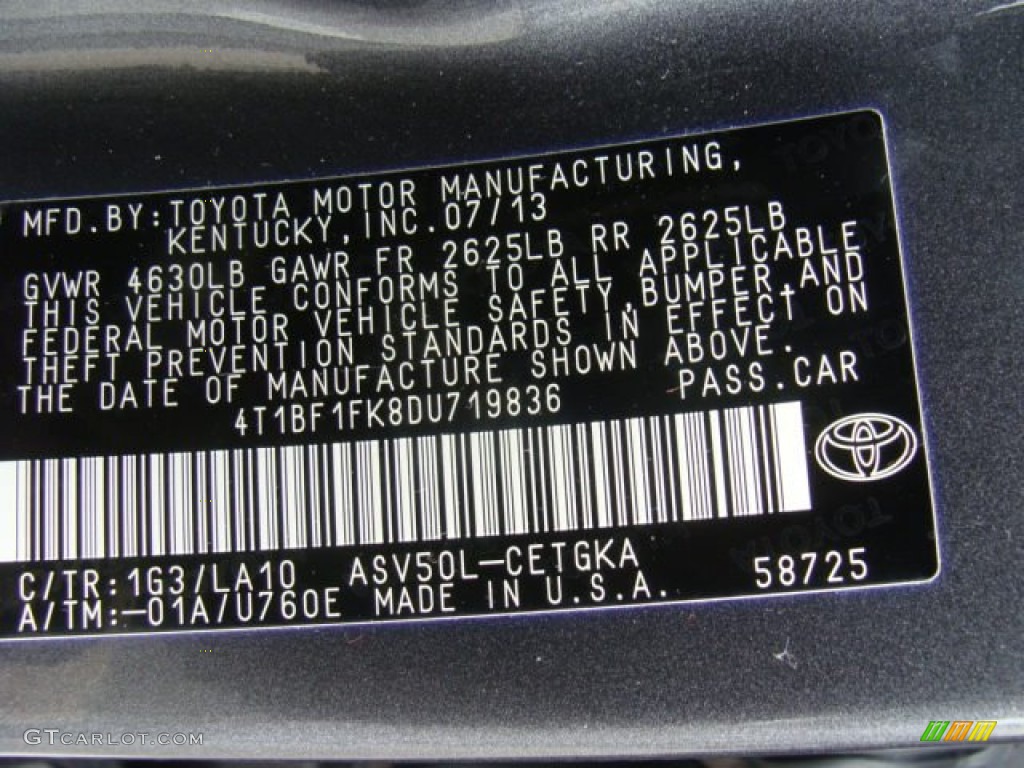 2013 Camry XLE - Magnetic Gray Metallic / Ash photo #15