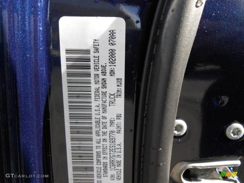 2014 1500 Big Horn Quad Cab 4x4 - True Blue Pearl Coat / Black/Diesel Gray photo #24