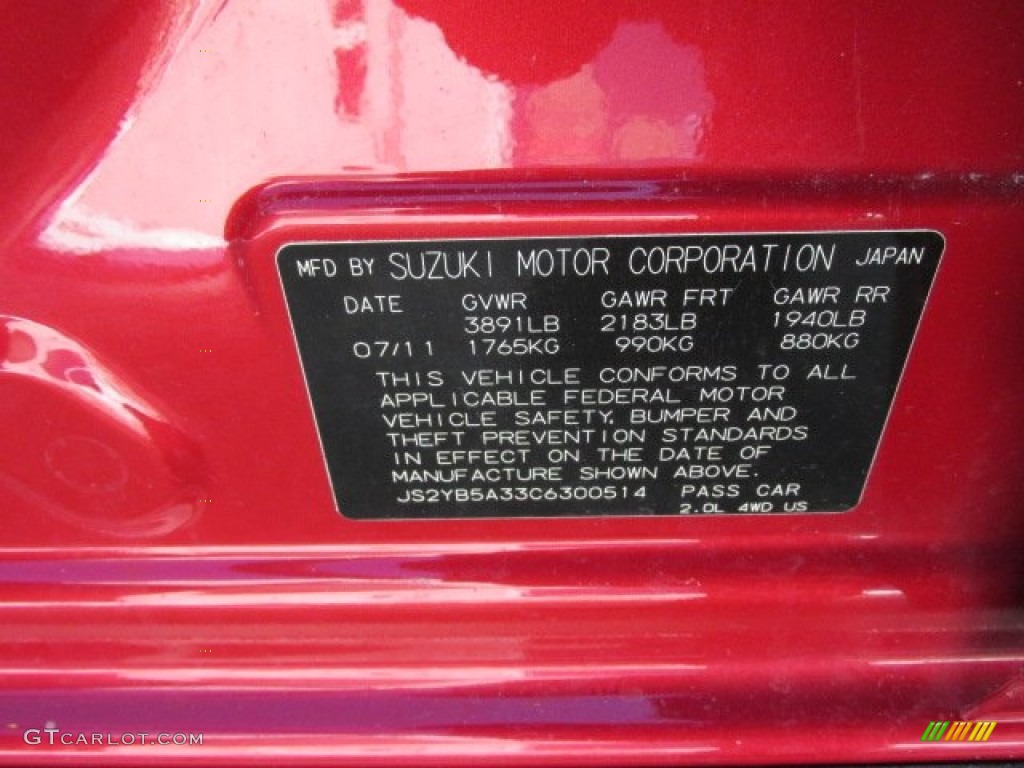 2012 SX4 Crossover AWD - Crimson Red Metallic / Black photo #24