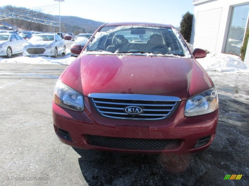 2009 Spectra EX Sedan - Spicy Red Metallic / Beige photo #4
