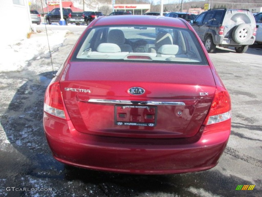 2009 Spectra EX Sedan - Spicy Red Metallic / Beige photo #7