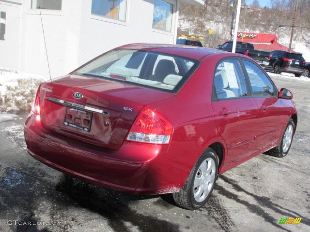 2009 Spectra EX Sedan - Spicy Red Metallic / Beige photo #8