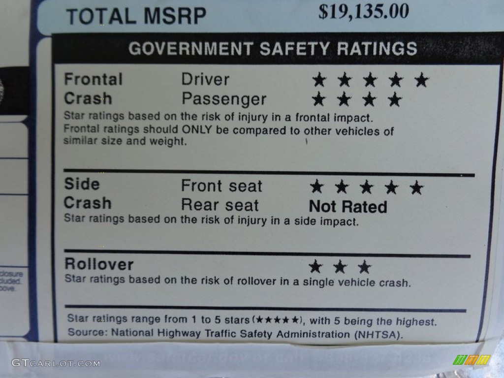 2009 Ford Ranger XL Regular Cab Window Sticker Photo #90219059